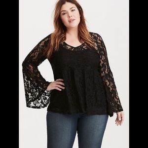 Torrid Lace Bell Sleeve Blouse